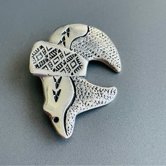 Navajo Signed Maloney/ Melissa Yazzie Bear Native American Sterling 925 … - Picture 2 of 7